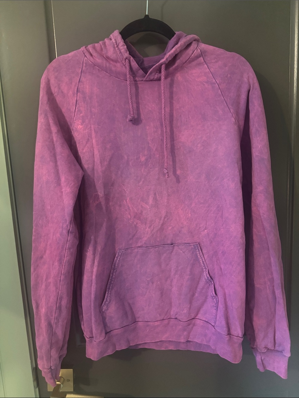 American Apparel Purple Tie-Dye Crewneck Hoodie Sweater